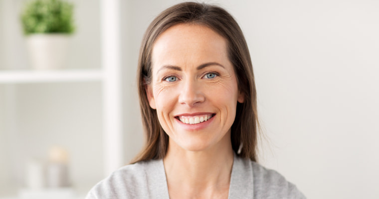 An older woman smiling